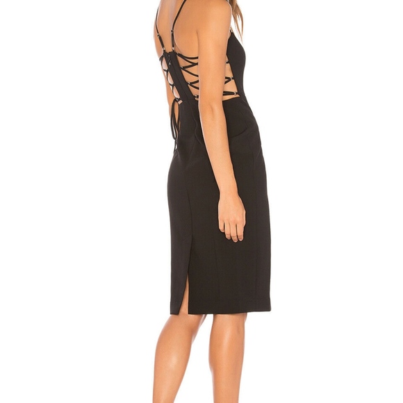 BCBG MAX AZRIA $298 BLACK ESMEE LACE-UP DRESS new - Picture 3 of 8